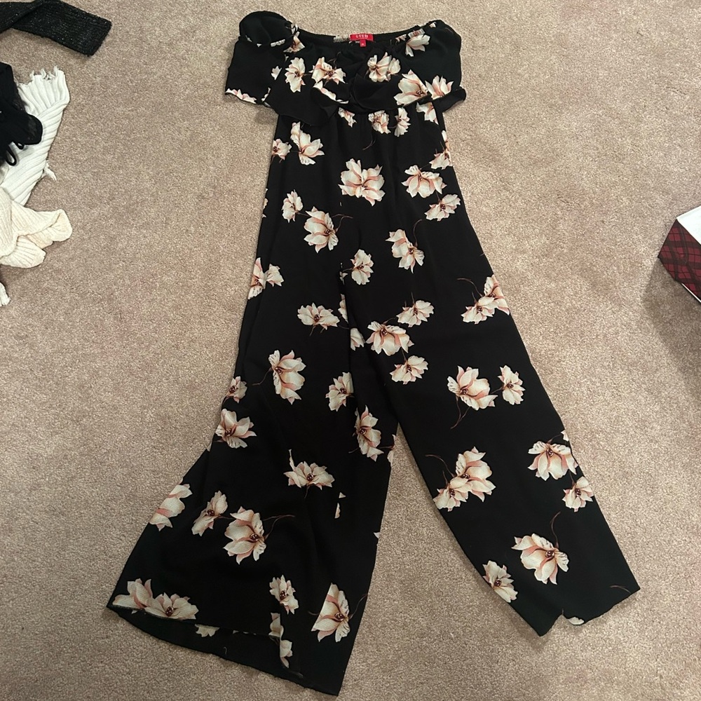 Black Floral GUESS Jumpsuit